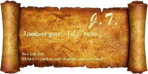 Jamberger Tünde névjegykártya